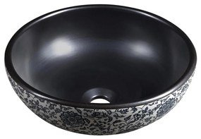 Sapho - Мивка за плот PRIORI диаметър 41 см черна/бяла