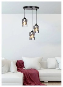 Черно висящо осветително тяло със стъклен абажур Felis - Candellux Lighting