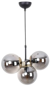 Черно-сива висяща лампа със стъклен абажур ø 15 cm Cascade - Squid Lighting