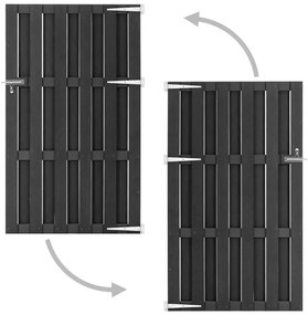 Градинска порта, WPC, 100x180 см, сива