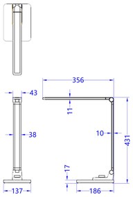 LED настолна лампа Блайн Про HM4458.07 сив цвят