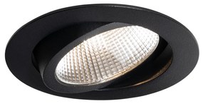 Вграден прожектор черен 9.5cm вкл. LED 1015 lm димируем IP23 - Gaius