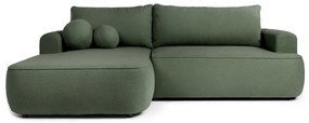 Зелен разтегателен ъглов диван от букле (ляв ъгъл) Quinoa – Bonami Selection