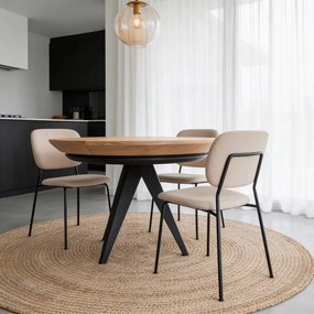 Кръгла сгъваема трапезна маса с допълнителна плоча с дъбов плот ø 120 cm Magnus – Windsor &amp; Co Sofas