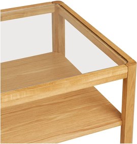 Масичка за кафе със стъклен плот в естествен цвят 60x110 cm Lourmarin – House Nordic