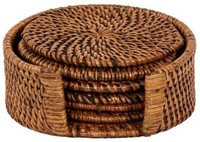 Кафяви ратанови подложки в комплект 6 бр. – Tiseco Home Studio