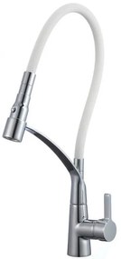 Стоящ смесител за кухня, "ЛЕОНИ", Inter Ceramic, ICF 7561018W, с изтеглящ се душ
