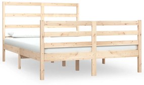 3104981 vidaXL Рамка за легло, масивно дърво бор, 135x190 см, двойна