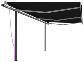 Автоматично прибиращ се сенник с прътове Bloom, 6x3,5 м, антрацит