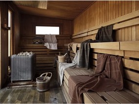Кафяво-сива памучна кърпа от тери 50x100 cm Sauna – Zone