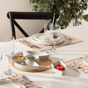 Кръгъл сет за мезета Secret de Gourmet, Бял бамбук, 6 части