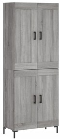 3199687 vidaXL Висок шкаф, сив сонома, 69,5x34x180 см, инженерно дърво