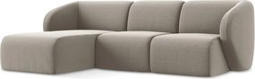 Светлокафяв кадифен ъглов диван (ляв ъгъл) Lani – Makamii