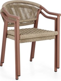 Червен /в естествен цвят метален градински стол Canarias – Bizzotto