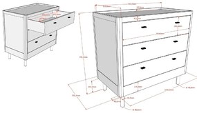 Детски скрин от масивен дъб в естествен цвят 100x95x55 cm Forrest – Vipack