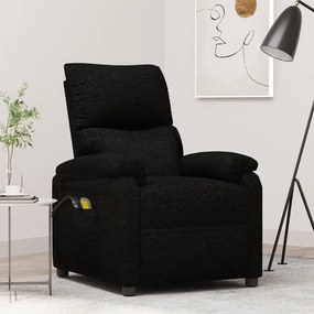 3098433 vidaXL Електрически масажен стол, черен, текстил