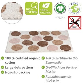 Кафяво-бежов килим за баня от органичен памук 60x90 cm Tibet – Wenko