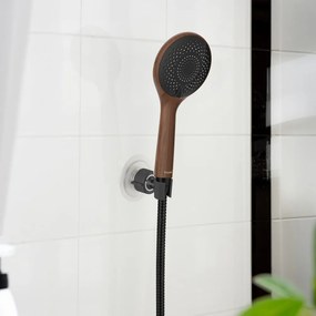 Черен пластмасов държач за душ слушалка без пробиване Libertà – Wenko