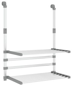 154604 vidaXL Сушилник за балкон, 54x25x42 см, алуминий