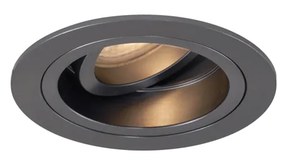 Модерен вграден прожектор тъмно сив GU10 50mm кръгъл накланяем - Чък