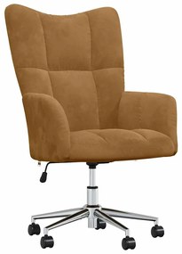 328169 vidaXL Релакс стол, кафяв, кадифе