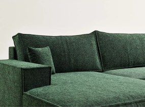 Тъмнозелен шенилов сгъваем/с място за съхранение ъглов диван (U форма) Kyoto – Maison de Rêve