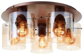 Brilliant - Таванно осветително тяло PETJE 5xE27/40W/230V Ø 52 cm кафяво/димно