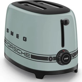 Тостер за хляб SMEG 50's Style Porsche TSF01PSGEU, 950W, 2 филии, 6 нива, Тавичка за трохи, Вграден кабел, Неръждаема стомана, Зелен