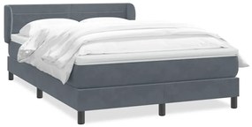 3317614 vidaXL Боксспринг легло с матрак, тъмносиво, 160x210 см, кадифе