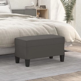 349442 vidaXL Пейка, сива, 70x35x41 см, изкуствена кожа