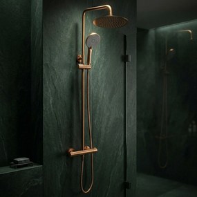 Душ комплект без чучур с термостат Rea Lungo Copper Brush