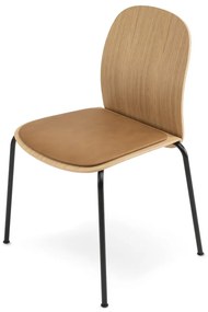 Трапезни столове в комплект за подреждане 2 бр. от декор от дъб в цвят кафяв коняк/в естествен цвят Book – Gazzda