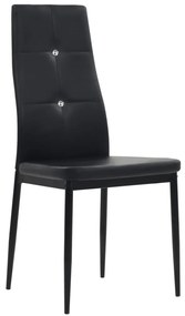 246188 vidaXL Tрапезни столове, 4 бр, черни, изкуствена кожа