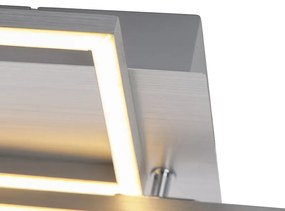 Таванна лампа овална стомана 3-степенна димируема - Plazas Novo