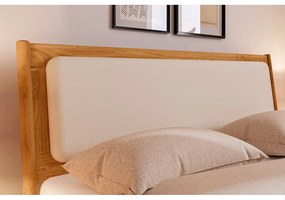 Дъбово двойно легло с тапицирана табла 160x200 cm Pola - The Beds