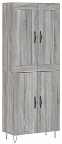 3199591 vidaXL Висок шкаф, сив сонома, 69,5x34x180 см, инженерно дърво