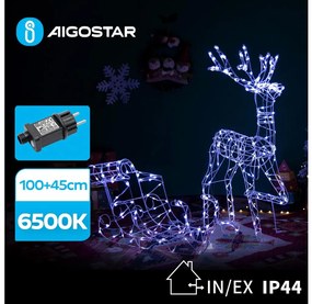 Aigostar-LED Екстериорен декорация LED/3,6W/31/230V 6500K 90/45 см IP44 северен елен с шейна