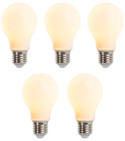 Комплект от 5 броя E27 димируеми LED крушки A60 матови 5W 380lm