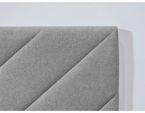 Светлосиво тапицирано двойно легло с включена подматрачна рамка 180x200 cm Romane – Bobochic Paris