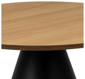 БОСКО Естествен дъб/черна основа - КРЪГЛА ХОЛНА МАСА 65 cm МАСА ЗА ДНЕВНА ФУРНИР