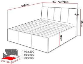 Тапицирано легло Sensi-Gray-160 x 200