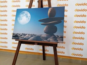 Картина на платно – Подредени камъни на лунна светлина
