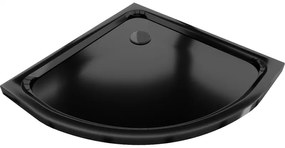 Mexen Flat пoлукръгъл тънък душ коритo 100 x 100 см, черен, сифон черен - 41701010B