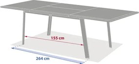 Разтегателна градинска маса Hesperide Pavane, Стъкло, 10 места - Графит