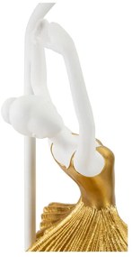 Бяло-златиста настолна лампа с текстилен абажур (височина 64 cm) Dancer – Mauro Ferretti