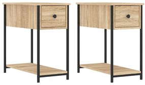 826056 vidaXL Нощни шкафчета 2 бр дъб сонома 30x60x60 см инженерно дърво