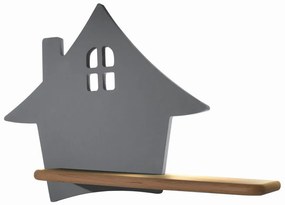 LED Детски аплик с рафт HOUSE LED/4W/230V сив/дърво