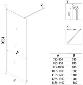 Параван за душ Rea Flexi Transparent / Titan 100