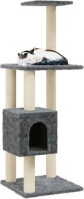 Котешко дърво със сизалени стълбове, тъмносиво, 104 см