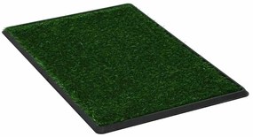 170769 vidaXL Кучешка тоалетна с тава и изкуствена трева, зелена, 76x51x3 см